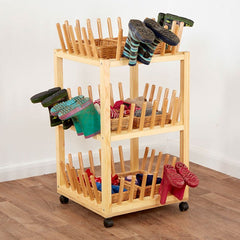 Welly Boot Storage Trolley - 3 Shelves-Cloakroom,Cosy Direct,Cosy Outdoor,Storage,Trolleys,Wellbeing Furniture-Learning SPACE