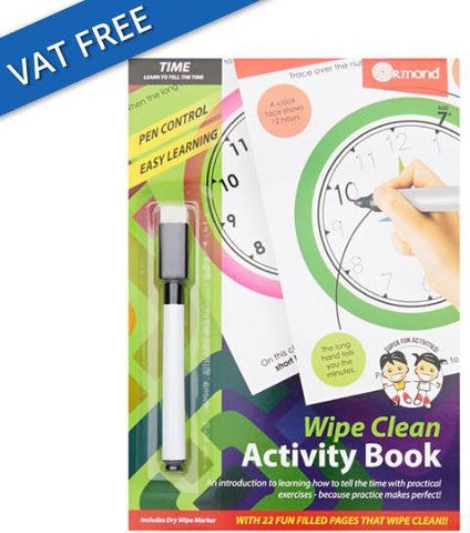 Wipe Clean Activity Book - Time-Calmer Classrooms, Early Years Maths, Helps With, Life Skills, Maths, Ormond, Primary Maths, S.T.E.M, Stock, Time, Transitioning and Travel-Learning SPACE