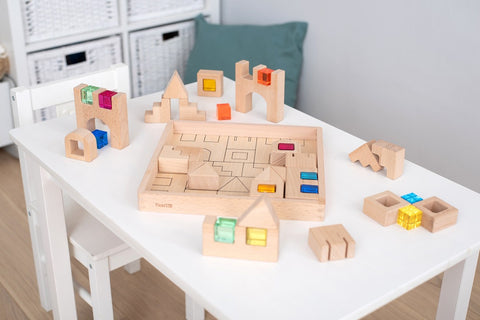 Wooden Building Gem Blocks - 40 Piece Set-Building Blocks,SCOTEXCEL,Stacking Toys & Sorting Toys,TickiT,Visual Fun,Visual Sensory Toys-Learning SPACE