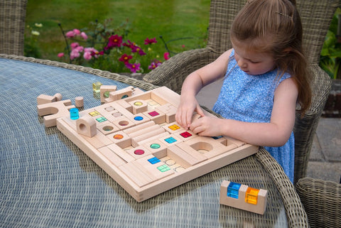 Wooden Building Gem Blocks- 83 piece set-Building Blocks,Dropship,Fine Motor Skills,TickiT,Visual Fun,Visual Sensory Toys-Learning SPACE