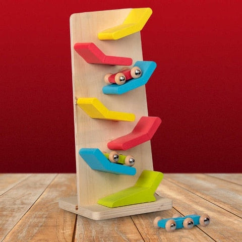 Wooden Click Clack Cars Track-Cars & Transport,Cause & Effect Toys,Imaginative Play,Wooden Toys-Learning SPACE