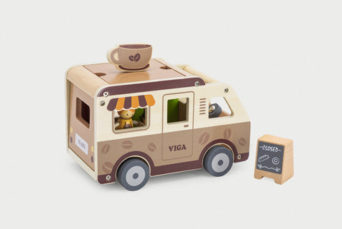 Wooden Coffee Truck Playset-Games & Toys, Viga Activity Wall Panel, Wooden Toys-Learning SPACE