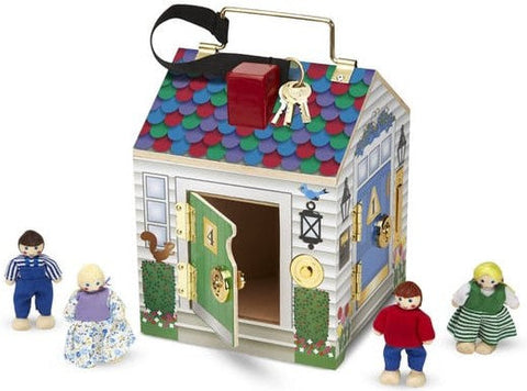 Wooden Doorbell House - Locks, Latches and Bells-Baby Wooden Toys,Dolls & Doll Houses,Games & Toys,Imaginative Play,Stock-Learning SPACE