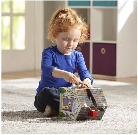 Wooden Doorbell House - Locks, Latches and Bells-Baby Wooden Toys,Dolls & Doll Houses,Games & Toys,Imaginative Play,Stock-Learning SPACE