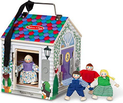 Wooden Doorbell House - Locks, Latches and Bells-Baby Wooden Toys, Dolls & Doll Houses, Imaginative Play, Stock-Learning SPACE