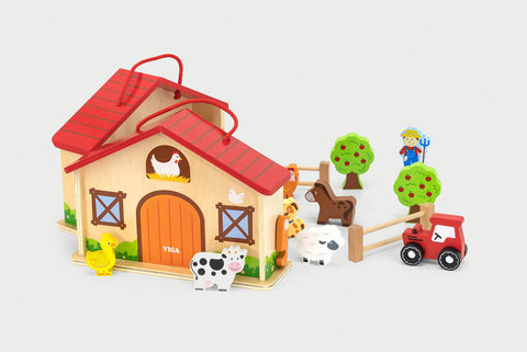 Wooden Farm Play Set-Farms & Construction, Games & Toys, Viga Activity Wall Panel, Wooden Toys-Learning SPACE