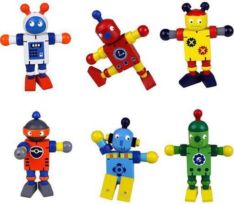 Wooden Flexi Robot-Discontinued,Fidget,Pocket money,Stock,Stocking Stuffers,Tobar Toys,Wooden Toys-Learning SPACE