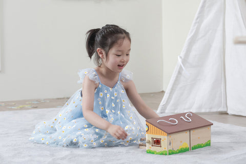 Wooden Foldable Stable Play Set-Farms & Construction, Games & Toys, Viga Activity Wall Panel, Wooden Toys-Learning SPACE