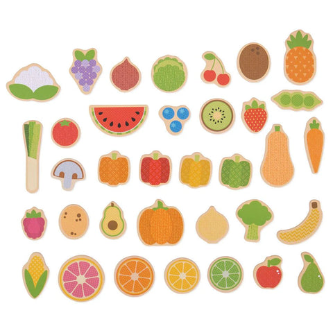 Wooden Fruit and Veg Magnets-Bigjigs Toys,Games & Toys,Magnetic,Play Food,SCOTEXCEL,Wooden Toys-Learning SPACE