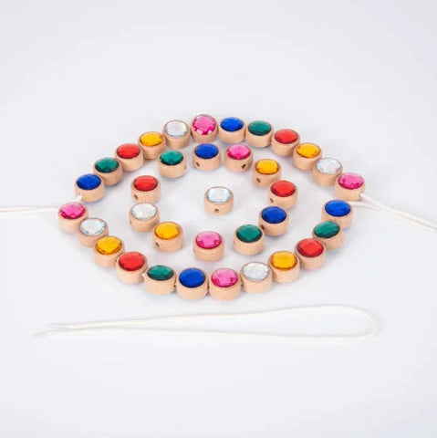 Wooden Lacing Jewels-Fine Motor Skills,Lacing,TickiT,Visual Fun,Visual Sensory Toys-Learning SPACE