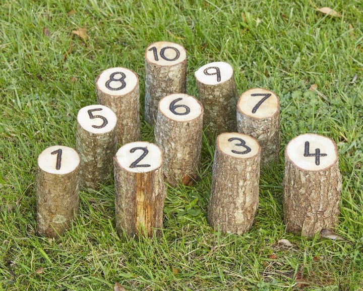 Wooden Number Skittles (10Pk)-Cosy Direct, Counting Numbers & Colour, Early Years Maths, Maths, Outdoor Play, Primary Maths, Wooden Toys-Learning SPACE