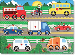 Wooden Peg Puzzle - Vehicles-Baby Wooden Toys,Sound. Peg & Inset Puzzles,Stock-Learning SPACE