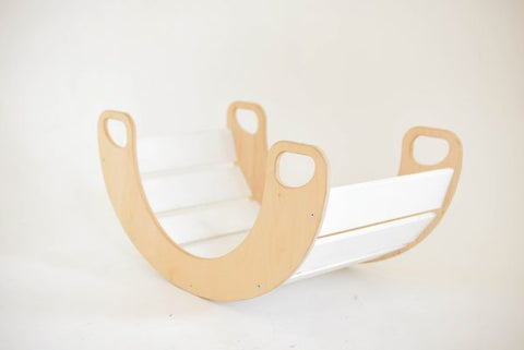 Wooden Slat Rocker Board-Additional Need,AllSensory,Balancing Equipment,Best Seller,Bounce & Spin,Calming & Anxiety,Early Years Sensory Play,Gross Motor and Balance Skills,Helps With,Matrix Group,Movement Breaks,Proprioceptive,Rocking,Sensory Processing Disorder,Sensory Seeking,Vestibular-White-01.006.01.001-Learning SPACE