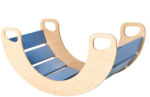 Wooden Slat Rocker Board-Additional Need, AllSensory, Balancing Equipment, Best Seller, Bounce & Spin, Early Years Sensory Play, Gross Motor and Balance Skills, Helps With, Matrix Group, Movement Breaks, Proprioceptive, Rocking, Sensory Processing Disorder, Sensory Seeking, Vestibular-Dark Blue-Learning SPACE