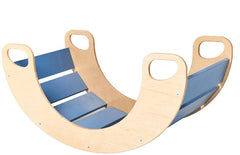 Wooden Slat Rocker Board-Additional Need,AllSensory,Balancing Equipment,Best Seller,Bounce & Spin,Early Years Sensory Play,Gross Motor and Balance Skills,Helps With,Matrix Group,Movement Breaks,Proprioceptive,Rocking,Sensory Processing Disorder,Sensory Seeking,Vestibular-Dark Blue-WRBDB-Learning SPACE