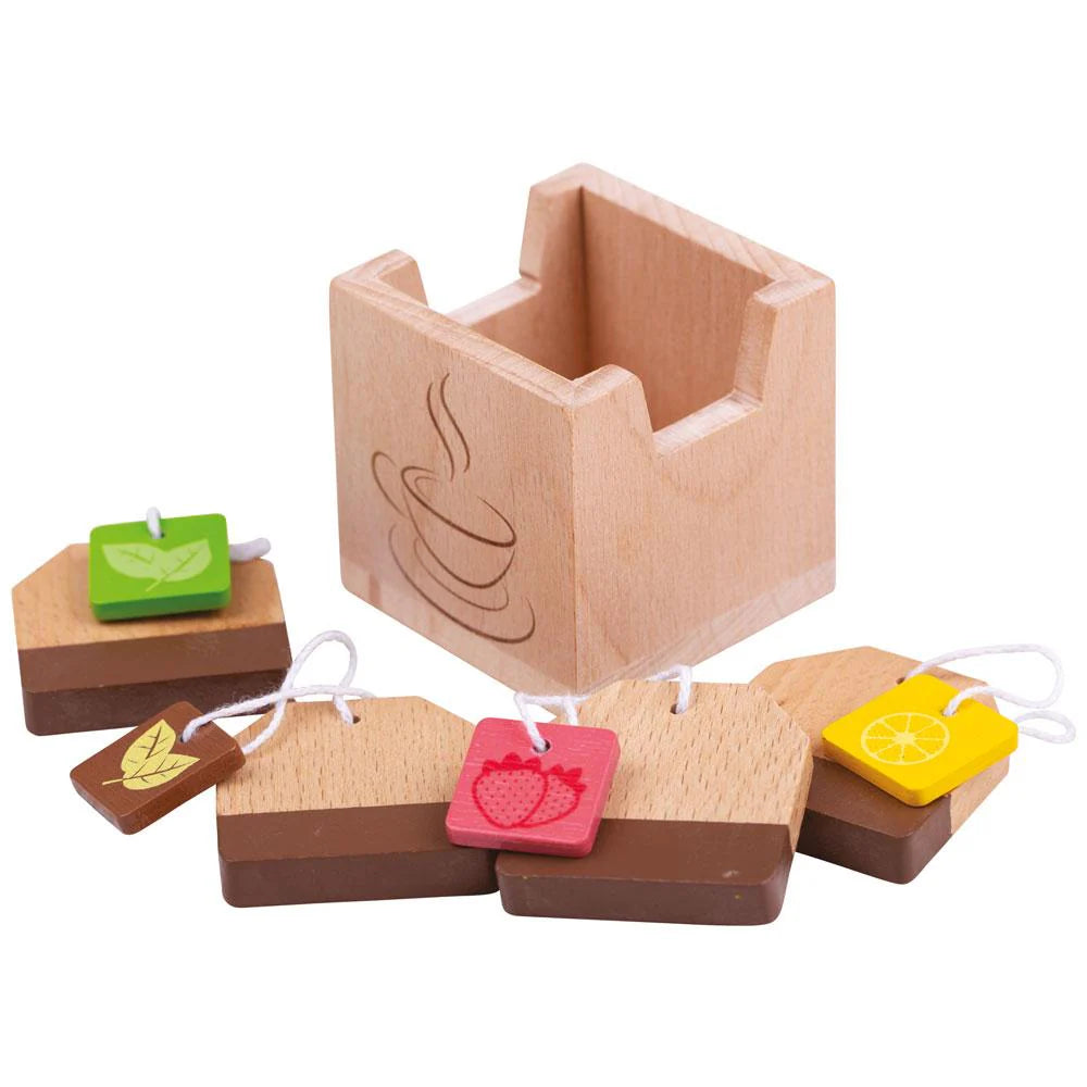 Wooden Tea Bags - Play Kitchen-Bigjigs Toys,Kitchens & Shops & School,Play Food,Pretend play,SCOTEXCEL,Wooden Toys-Learning SPACE