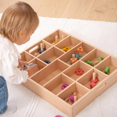 Wooden Treasures Super Set + Wooden Sorting Tray (14-Way)-Counting Numbers & Colour,Dropship,Fine Motor Skills,Stacking Toys & Sorting Toys,TickiT-Learning SPACE