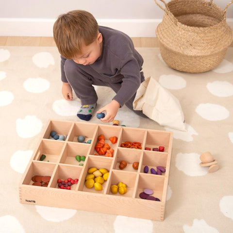 Wooden Treasures Super Set + Wooden Sorting Tray (14-Way)-Counting Numbers & Colour,Dropship,Fine Motor Skills,Stacking Toys & Sorting Toys,TickiT-Learning SPACE