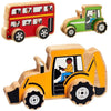 Wooden Vehicles (3Pk)-Baby Wooden Toys,Farms & Construction,Imaginative Play,Role Play,Small World,Wooden Toys-Learning SPACE