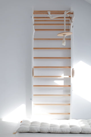 Wooden Wall Bars with Accessories - Gross Motor Aid-Exercise,Gross Motor and Balance Skills,Indoor Swings,Sensory Climbing Equipment-Learning SPACE