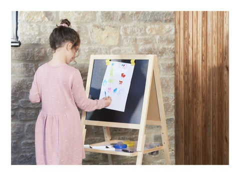 Wooden easel with a blackboard and whiteboard-Art Materials, Arts & Crafts, Blackboards, Classroom Resources, Early Arts & Crafts, Educational Classroom Materials, Educational Play, Primary Arts & Crafts-Learning SPACE