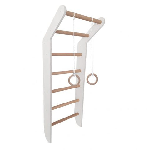 Wooden wall bars for Toddler-Baby Climbing Frame,Exercise,Gross Motor and Balance Skills,Sensory Climbing Equipment,Sensory Wall Panels & Accessories-White-01.013.01.029-Learning SPACE