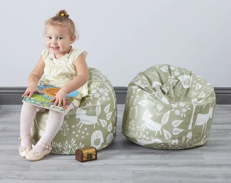 Woodlands Wipeable Vinyl Bean Bags (2Pk)-Bean Bags,Bean Bags & Cushions,Cosy Direct,Wellbeing Furniture-Learning SPACE