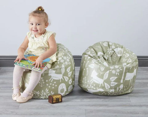 Woodlands Wipeable Vinyl Bean Bags (2Pk)-Bean Bags,Bean Bags & Cushions,Cosy Direct,Wellbeing Furniture-Learning SPACE