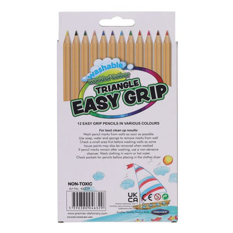 World of Colour Jumbo Triangle Easy Grip Colour Pencils 12 Pack-Art Materials,Arts & Crafts,Drawing & Easels,Dyspraxia,Early Arts & Crafts,Primary Arts & Crafts-Learning SPACE