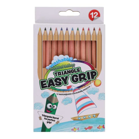 World of Colour Jumbo Triangle Easy Grip Colour Pencils 12 Pack-Art Materials,Arts & Crafts,Drawing & Easels,Dyspraxia,Early Arts & Crafts,Primary Arts & Crafts-Learning SPACE