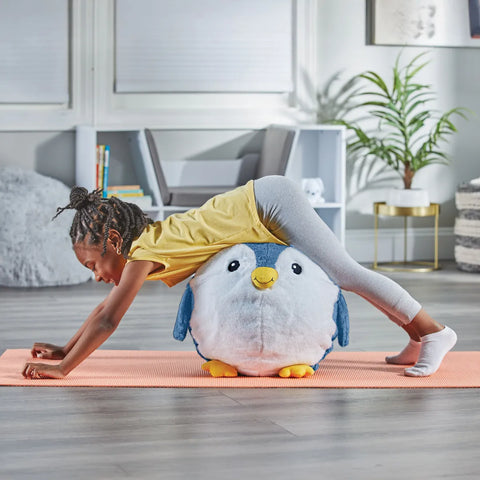 Yoga Ball Buddy with BubblePlush™ – Puppy or Penguin-Comfort Toys,Mindfulness,Movement Breaks,Plush-Learning SPACE