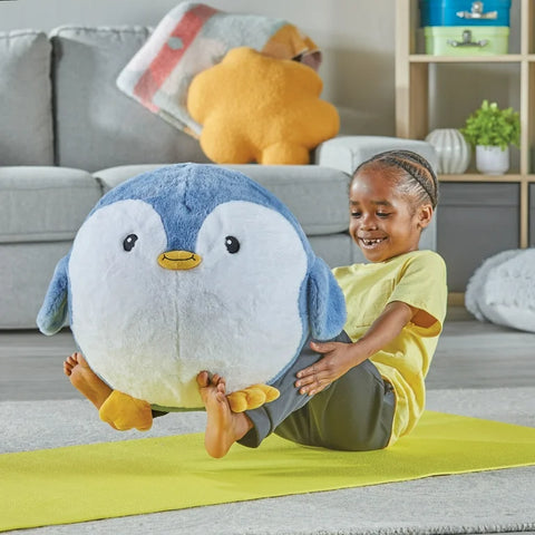 Yoga Ball Buddy with BubblePlush™ – Puppy or Penguin-Comfort Toys,Mindfulness,Movement Breaks,Plush-Learning SPACE