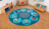 Yoga Position 2m Carpet-Calmer Classrooms,Calming & Anxiety,Calming and Relaxation,Dropship,Educational Carpet,Helps With,Kit For Kids,Mats & Rugs,Mindfulness,Neutral Colour,Placement Carpets,Round,Rugs,Wellbeing Furniture-Learning SPACE