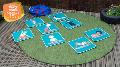 Yoga Position Indoor/Outdoor 32 Mini Placement Carpets with holdall-Calming & Anxiety,Calming and Relaxation,Dropship,Helps With,Kit For Kids,Mats,Mats & Rugs,Rugs,Sit Mats,Square,Wellbeing Furniture-Learning SPACE