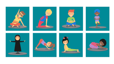 Yoga Position Indoor/Outdoor 32 Mini Placement Carpets with holdall-Calming & Anxiety,Calming and Relaxation,Dropship,Helps With,Kit For Kids,Mats,Mats & Rugs,Rugs,Sit Mats,Square,Wellbeing Furniture-Learning SPACE