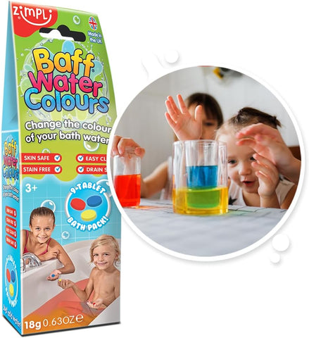 Zimpli Kids Baff Water Colours-Bath Toys,Messy Play,Water & Sand Toys,Zimpli Kids-9 Tablets-6636-Learning SPACE