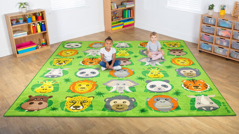 Zoo Conservation™ Large Placement Carpet 3x3m-Dropship,Kit For Kids,Mats & Rugs,Placement Carpets,Rugs,Square,Wellbeing Furniture,World & Nature-Learning SPACE
