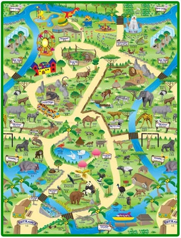 Zoo Park Play Mat (1M or 2M)-Dropship,EDUK8,Play Mats & Baby Gyms,Playmat,Playmats & Baby Gyms-Learning SPACE