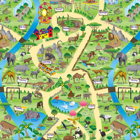 Zoo Park Play Mat (1M or 2M)-Dropship,EDUK8,Play Mats & Baby Gyms,Playmat,Playmats & Baby Gyms-Learning SPACE