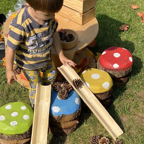 Half Bamboo Tubes (4Pk)-Cosy Direct,Cosy Outdoor,Imaginative Play,Natural,Nature,Outdoor Sand Pits,Sand,Water & Sand Toys,World & Nature-Learning SPACE