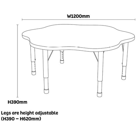 Milan Flower Table-Classroom Table, Flower, Furniture, Height Adjustable, Profile Education, Table, Wellbeing Furniture-Learning SPACE