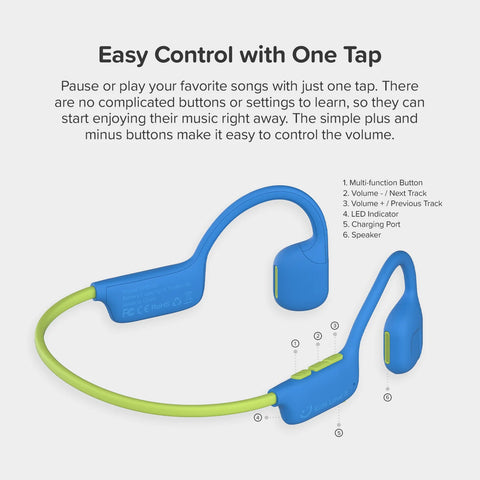 myFirst Headphones AirWaves – Safe Air Conduction Headphones for Kids-Early Years,Early Years Musical Toys,Headphones,My First Tech,Sound Equipment-Learning SPACE