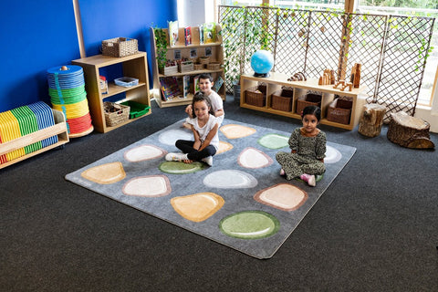 Natural World™ Carved Placement 2x2m Carpet-Kit For Kids, Mats & Rugs, Nature Sensory Room, Neutral Colour, Placement Carpets, Rugs, Square, Wellbeing Furniture-Learning SPACE