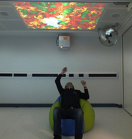 omiSky Reflex: Motion Interactive Ceiling Mirror Image Projection System-Autism, Dementia, Immersive Interactive Spaces, OM Interactive, Portable Sensory Rooms, Sensory Projectors-Learning SPACE