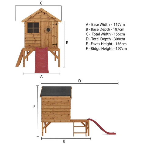 Snug Playhouse - Optional Tower With Slide or Activity Set-Forest School & Outdoor Garden Equipment, Mercia Garden Products, Play Houses, Playground Equipment, Playhouses-Learning SPACE